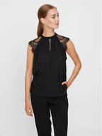 Bluzki damskie - Vero Moda Bluzka Milla 10226072 Czarny Regular Fit - miniaturka - grafika 1