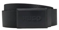 Paski - Pasek skórzany męski na bolec HUGO BOSS czarny pasek do spodni Garlond r. 95 - miniaturka - grafika 1