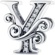 Wisiorki - CHARMS LITERKA Y srebro pr 925 zawieszka - miniaturka - grafika 1