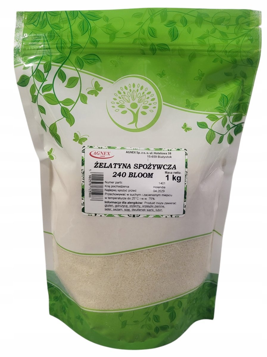 ŻELATYNA SPOŻYWCZA 240 BLOOM 1 kg Na stawy jakość kości wieprzowa