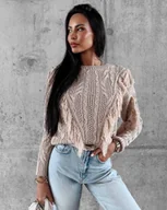 Swetry damskie - Sweter damski OLAVOGA LAREN 2023 ciemny beż L - Fashionplace - miniaturka - grafika 1