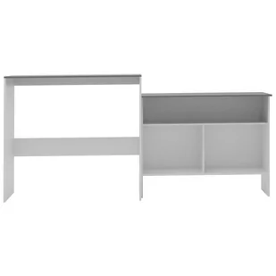 Lumarko Stół barowy z 2 blatami, biało-szary, 130 x 40 x 120 cm - Stoły - miniaturka - grafika 4