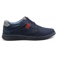 Półbuty męskie - Buty męskie skórzane casual 930MA granatowe - Buty Olivier - miniaturka - grafika 1