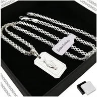 Biżuteria dla dzieci - SREBRNY ŁAŃCUSZEK BISMARK+MEDALIK PR. 925 PREZENT NA KOMUNIĘ CHRZEST GRAWER - miniaturka - grafika 1