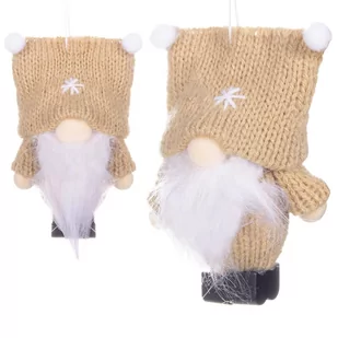 Skrzat 8cm ozdoba świąteczna, krasnal świąteczny, gnom beżowy CA0620 - Ozdoby bożonarodzeniowe - miniaturka - grafika 1