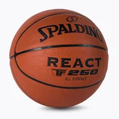 Koszykówka - Piłka do koszykówki Spalding TF-250 React Logo FIBA pomarańczowa - miniaturka - grafika 1