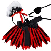 Dodatki do strojów karnawałowych - Strój Piratki Opaska Na Oko Spódnicę Na Głowę R. 90-120 Cm Zestaw - miniaturka - grafika 1