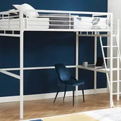 Meble do sypialni - Łóżko z antresolą CASUAL II – 140 × 190 cm – blat biurka – kolor biały, w zestawie z materacem - miniaturka - grafika 1