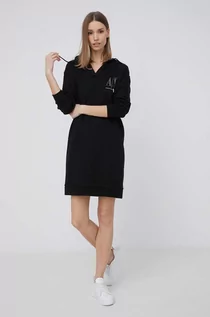 Sukienki - Emporio Armani sukienka bawełniana kolor czarny mini oversize - grafika 1