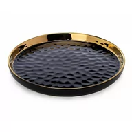 Tace i patery - HowHomely Okrągła taca dekoracyjna Lija Black 26cm DD.13385 - miniaturka - grafika 1