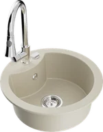 Zlewozmywaki z baterią - Mexen Diego zlewozmywak granitowy 1-komorowy z baterią kuchenną Elia, beżowy - 6512-69-670101-00 - miniaturka - grafika 1