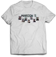 Koszulki męskie - Koszulka męska MAROON 5-003 biała r.L - miniaturka - grafika 1