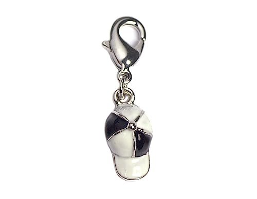 INNSPIRO Wisiorek metaliczny NICE CHARMS czarno-biała czapka z karabińczykiem 8x15mm. 25u., 9x20mm., Metal, Bez kamieni szlachetnych