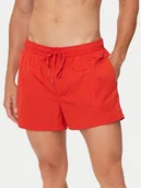 Kąpielówki męskie - Calvin Klein Swimwear Szorty kąpielowe KM0KM01048 Czerwony Regular Fit - miniaturka - grafika 1