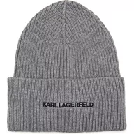 Czapki damskie - Karl Lagerfeld Czapka k/essential | z dodatkiem wełny i kaszmiru - miniaturka - grafika 1