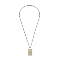 Naszyjniki męskie - Emporio Armani Męski Naszyjnik z wisiorkiem ze stali nierdzewnej dwukolorowy z zapięciem karabińczykowym - miniaturka - grafika 1