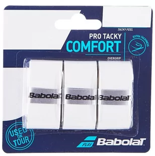 Babolat Pro tacky over Grip trójpak Biały, biały, jeden rozmiar 653039 - Tenis stołowy - miniaturka - grafika 1