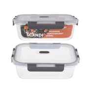 Naczynia żaroodporne - Pojemnik żaroodporny Scandi 1,5 l szarą pokrywą transaprentny - miniaturka - grafika 1