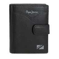 Portfele - Pepe Jeans Pionowa kurtka Portfel z zapięciem na zatrzask, czarny 8,5x10,5x1 cm Skóra by Joumma Bags, Czarny (Black), Talla única, Pionowy portfel na zatrzask - miniaturka - grafika 1