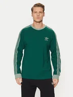 Koszulki męskie - adidas Longsleeve adicolor Classics 3-Stripes JD0540 Zielony Slim Fit - miniaturka - grafika 1