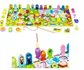 Łamigłówki - Drewniana Sensoryczna Tablica Edu Montessori 7W1 - miniaturka - grafika 1