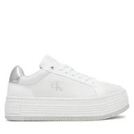 Sneakersy damskie - Sneakersy Calvin Klein Jeans Bold Flatf Low Lace Mg YW0YW01766 Biały - miniaturka - grafika 1