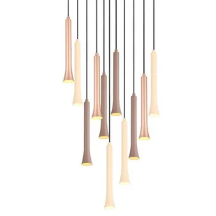 Kaskadowa lampa wisząca FIATO 352091117 Trio LED 3W 2300-4000K tubki czarny multikolor - Lampy sufitowe - miniaturka - grafika 1