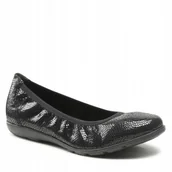Baleriny - Baleriny caprice 9-22150-29 skóra naturalna damskie czarne reptile r.38 - miniaturka - grafika 1