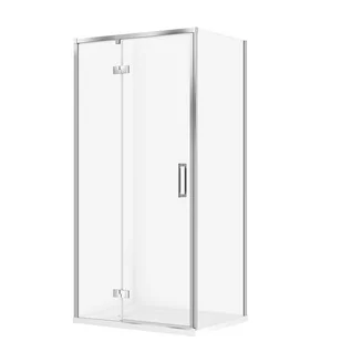Kabina Prysznicowa Cersanit Larga 80X100X195 prostokątna lewa transparentny brodzik Tako 4 cm Biały S601-337 - Kabiny prysznicowe - miniaturka - grafika 1