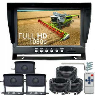 Zestaw Cofania 9" Full Hd 3x Kamera Dzielony - Kamery cofania - miniaturka - grafika 1
