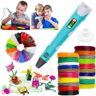 Zabawki sensoryczne - DŁUGOPIS 3D PEN Drukarka dla dzieci + WKLAD Filament + Książeczka Szablony - miniaturka - grafika 1