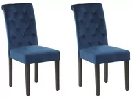 Krzesła - Zestaw 2 krzeseł do jadalni z kołatką welur niebieski VELVA II - miniaturka - grafika 1