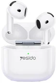 Słuchawki - Yesido Słuchawki TWS32 ANC BT 5.4 300mAh, WHITE / BIAŁY - miniaturka - grafika 1
