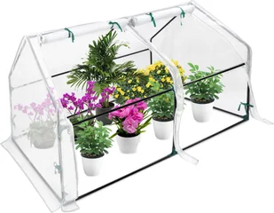 TRMLBE Szklarnia 180x90x90cm Mała szklarnia wewnętrzna Szklarnia foliowa do uprawy pomidorów Ocynkowana rura Szklarnia do uprawy pomidorów, typ pokrywy z białej siatki - Szklarnie ogrodowe - miniaturka - grafika 1