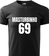 Piżamy damskie - Piżama Męska Czarna Koszulka + Szare Spodenki MASTURBINHO 69 Wzory Rozm XL - miniaturka - grafika 1