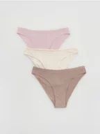Majtki damskie - Reserved - Majtki figi 3 pack - pastelowy róż - miniaturka - grafika 1