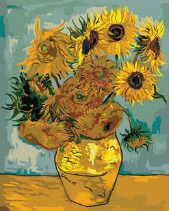 Artnapi 40x50cm Obraz Do Malowania Po Numerach Na Drewnianej Ramie - Słoneczniki (Van Gogh) - Malowanie po numerach - miniaturka - grafika 1