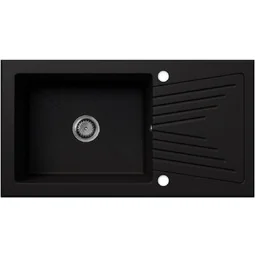 EOS Zlewozmywak granitowy z ociekaczem BARICCO czarny brokat złoty - Zlewozmywaki EOS Zlewozmywak granitowy z ociekaczem BARICCO czarny brokat złoty - Zlewozmywaki - miniaturka - grafika 1