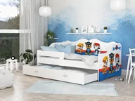 Łóżka dla dzieci i młodzieży - Łóżko białe, Neli, dziecięce, ze stelażem, z materacem, z szufladą, 180x80 - miniaturka - grafika 1