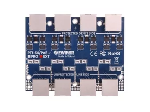 Ewimar 4-kanałowy moduł ogr. przepięć PTF-64-EXT/PoE PTF-64-EXT/POE - Akcesoria do monitoringu - miniaturka - grafika 1