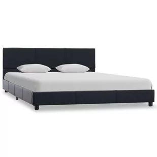 vidaXL Rama łóżka z podnośnikiem, czarna, sztuczna skóra, 140 x 200 cm - Łóżka - miniaturka - grafika 1