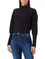 Bluzy damskie - Sisley Bluza damska L/S 3IPRL200B, czarna 100, L - miniaturka - grafika 1