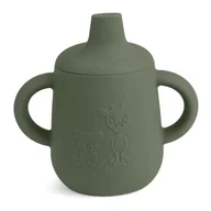 Kubki dla dzieci - Nuuroo silikonowy kubek niekapek z ustnikiem KOALA GIRAF Dusty Green - miniaturka - grafika 1
