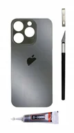 Części serwisowe do telefonów - OEM Panel tylny czarny tytan do iPhone 15 Pro Big Hole szkło klapka baterii - miniaturka - grafika 1