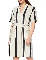 Sukienki - Yargıcı Damska sukienka Collar Detailed Midi Dress, wielokolorowy (Black Multi Color 176), 38 PL - miniaturka - grafika 1