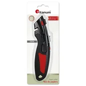 Nożyki biurowe - Nóż do tapet papieru 18mm ergonomiczny Titanum - miniaturka - grafika 1