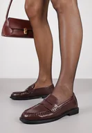 Mokasyny damskie - Bordowe Mokasyny Vices z Marszczeniem i Wkładką ze Skóry Naturalnej Mestia - miniaturka - grafika 1