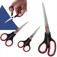 Nożyczki - ZESTAW NOŻYCZEK BIUROWYCH SZKOLNYCH 3 SZTUKI MAŁE DUŻE OSTRE - miniaturka - grafika 1