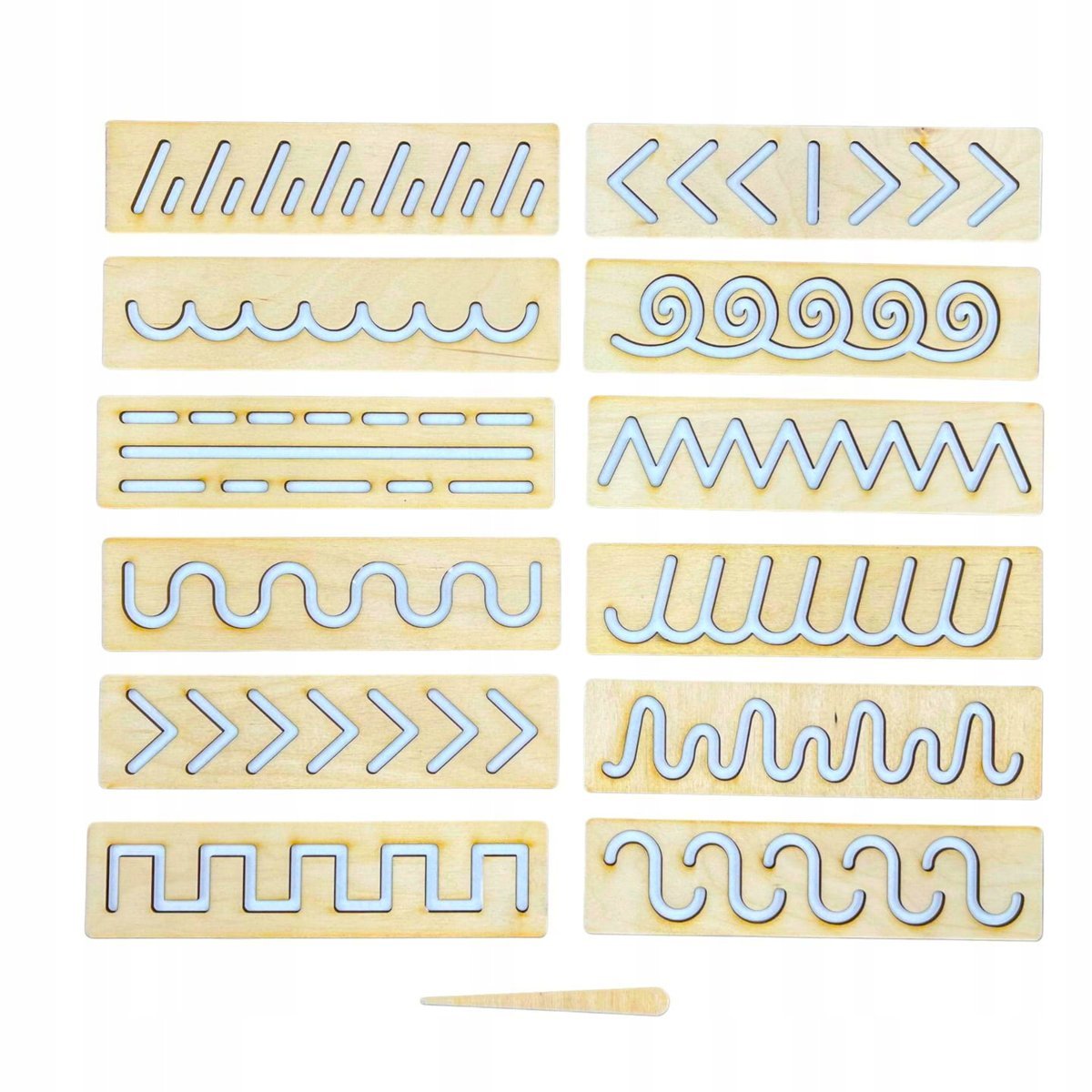 Tablice Grafomotoryczne Szlaczki Montessori Nauka 12Sztuk