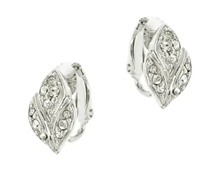 Klipsy kryształowe listki (E4240AG) - Kolczyki - miniaturka - grafika 1